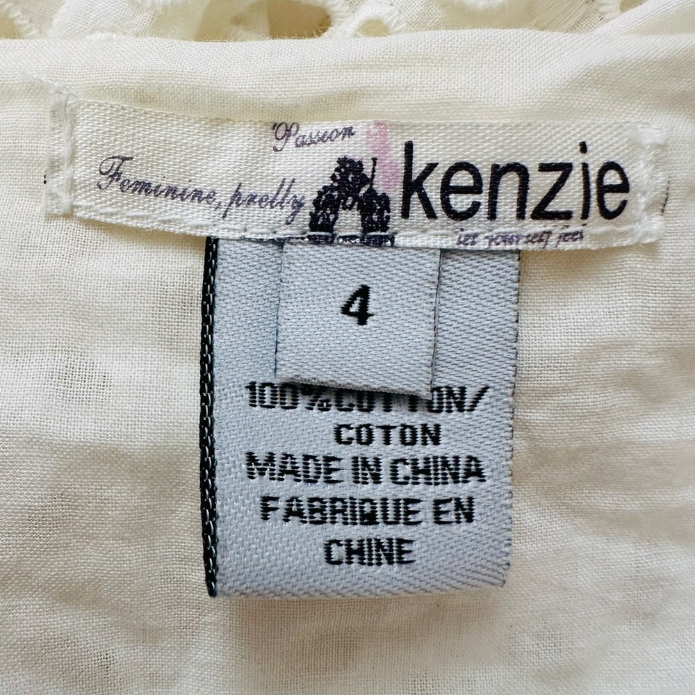 VintageKenzie Cream A-Line Eyelet Midi Skirt - Picture 8 of 8